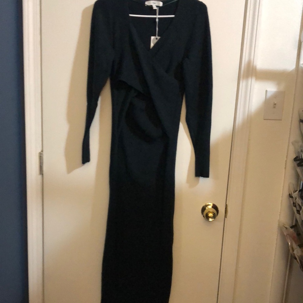 Ripe Green Ribbed V-Neck Bodycon Dress